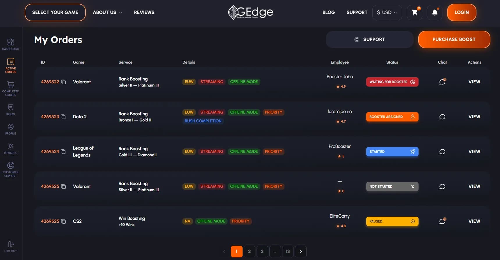 OGEdge cart and checkout view